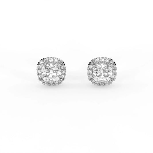 Radiance Cushion Halo Studs