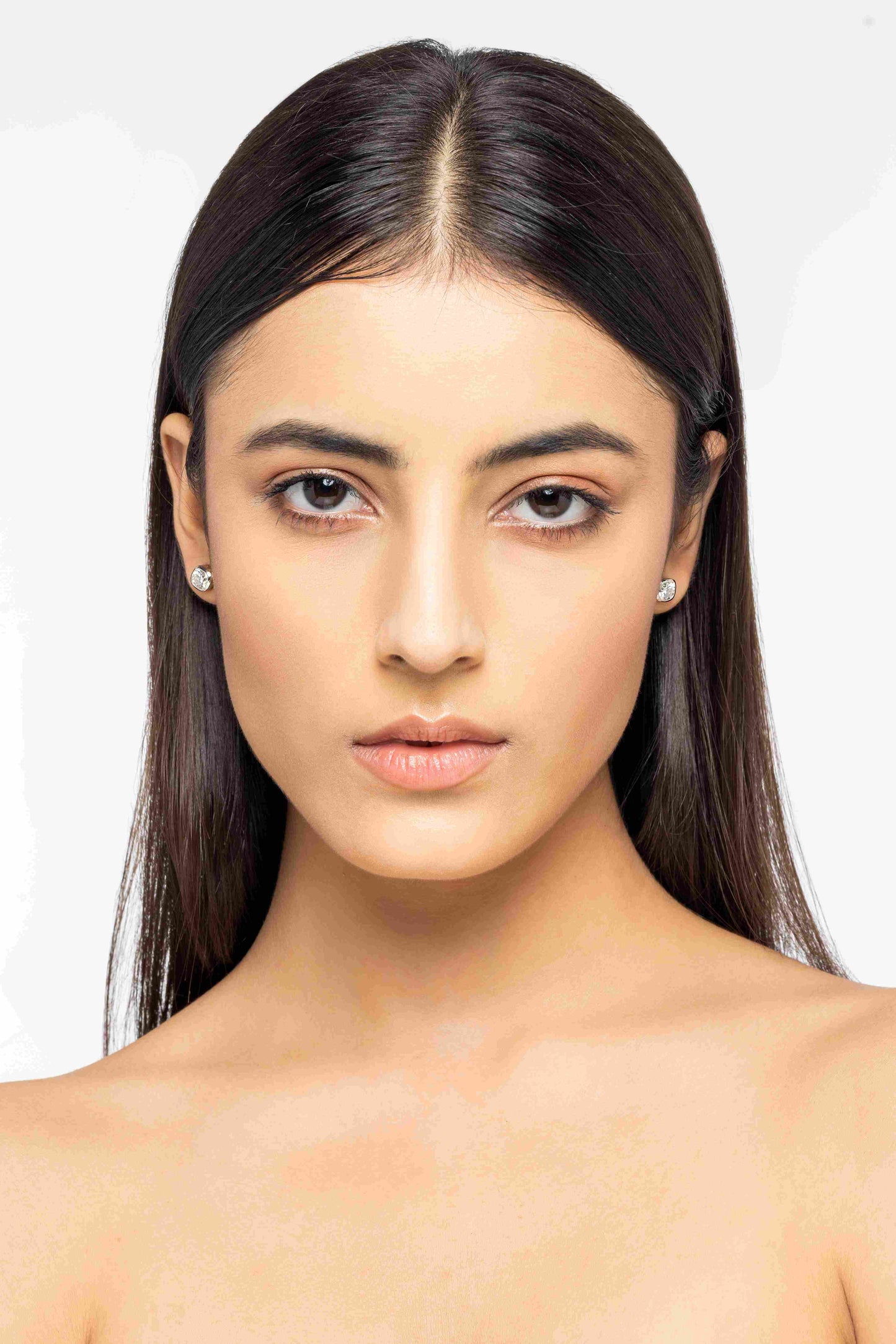 Muse 1.8 ct Cushion Moissanite Bezel 925 Silver Stud Earrings