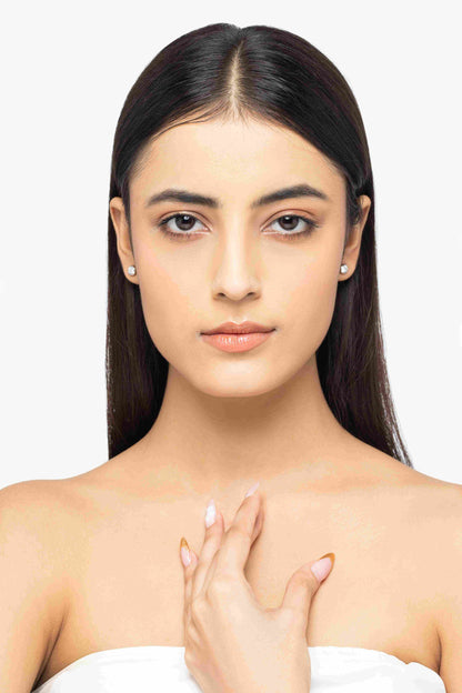 Orbit 1 ct Round Moissanite Bezel 925 Silver Stud Earrings