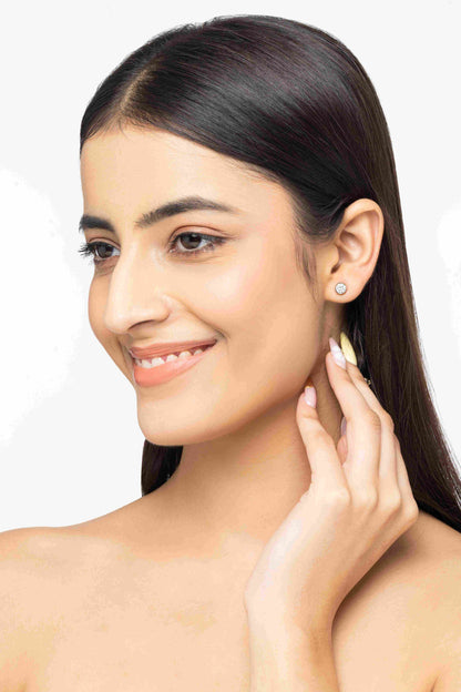 Orbit 1 ct Round Moissanite Bezel 925 Silver Stud Earrings