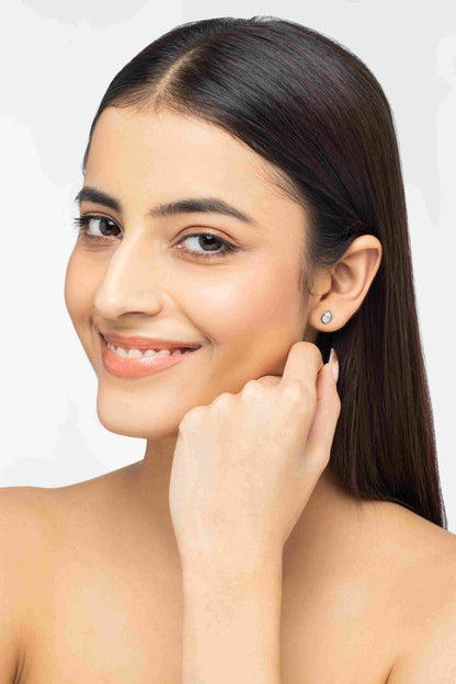 Elara 1.4 ct Oval Moissanite Bezel 925 Silver Stud Earrings