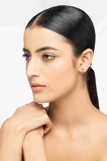 Regent 2 ct Emerald Moissanite Prong 925 Silver Stud Earrings