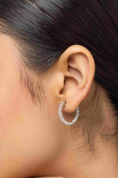 Dualshine 3.6 ct Round Moissanite 925 Silver Huggie Earrings