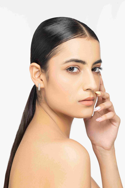 Gemline 2.4 ct Round Moissanite 925 Silver Huggie Earrings