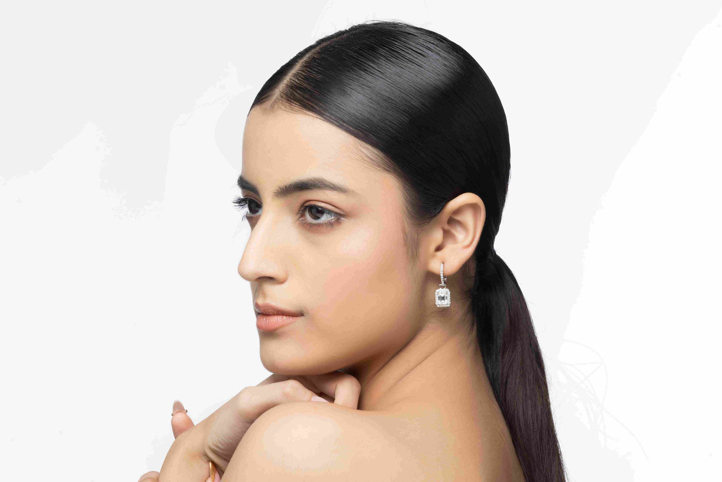 Octa 5.2 ct Solitaire Moissanite 925 Silver Drop Earrings