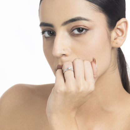 Stella 0.4 ct Round Moissanite 925 Silver Solitaire Ring