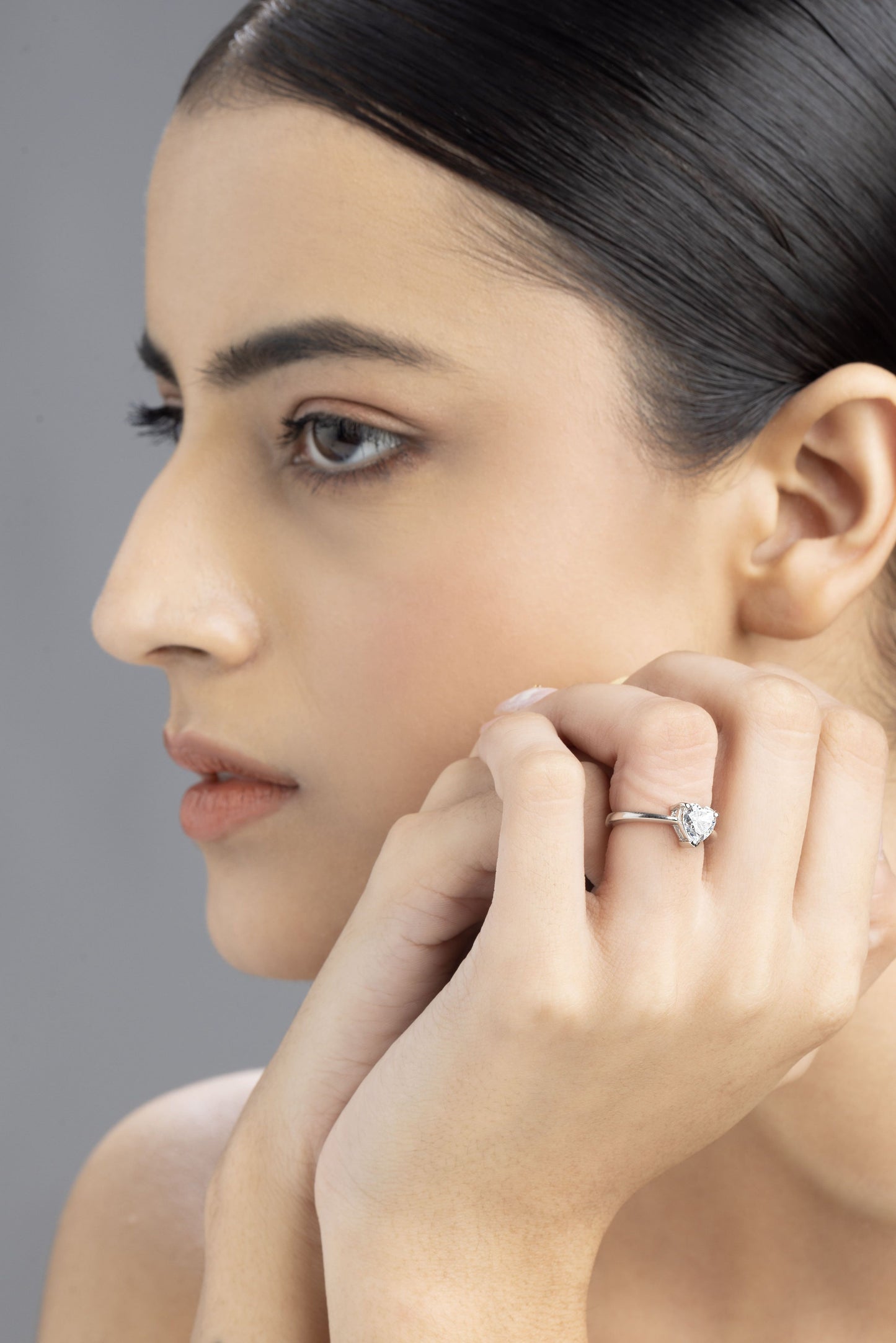 Celeste Heart Solitaire Ring