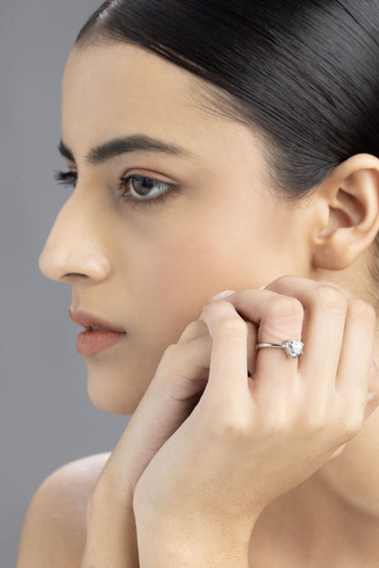 Celeste Heart Solitaire Ring