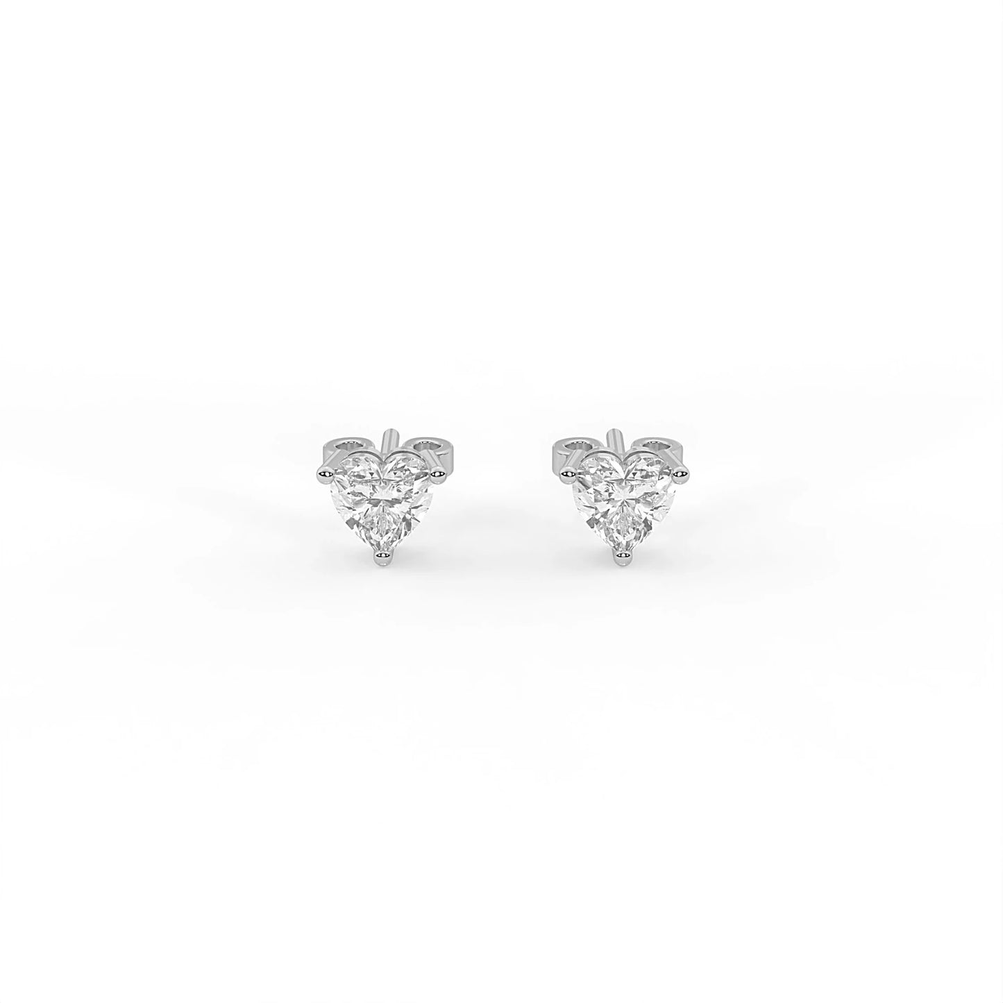 Adore 0.9 ct Heart Moissanite Prong 925 Silver Stud Earrings