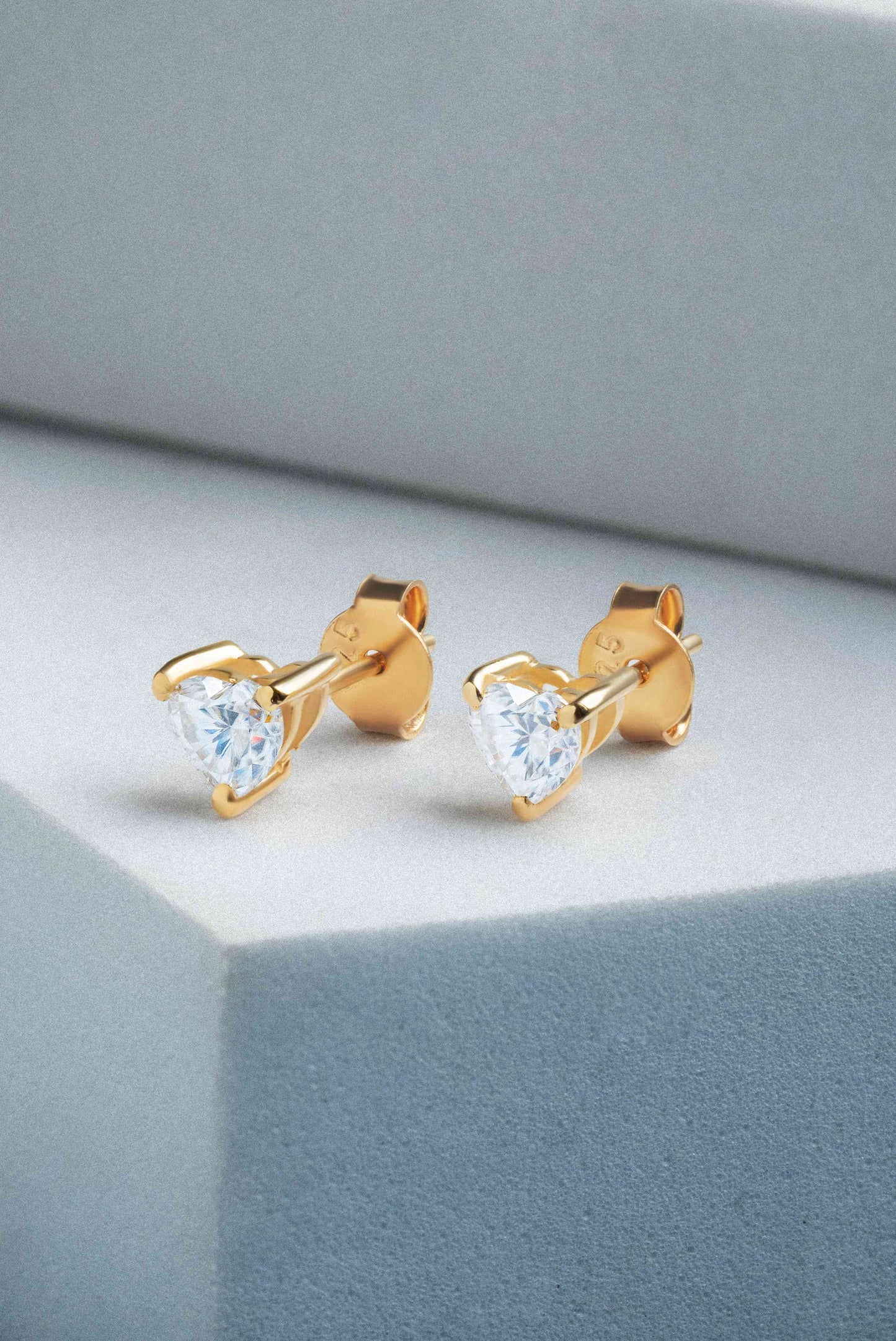 Adore 0.9 ct Heart Moissanite Prong 925 Silver Stud Earrings