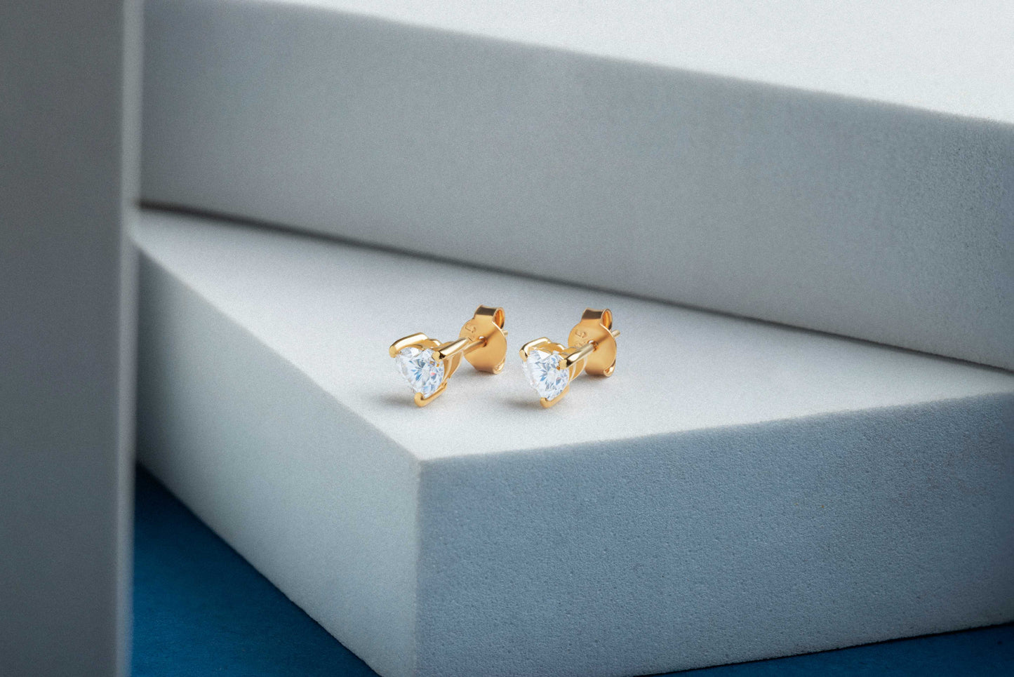 Adore 0.9 ct Heart Moissanite Prong 925 Silver Stud Earrings