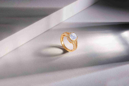 Amara 1.2 ct Cushion Halo Moissanite 925 Silver Ring