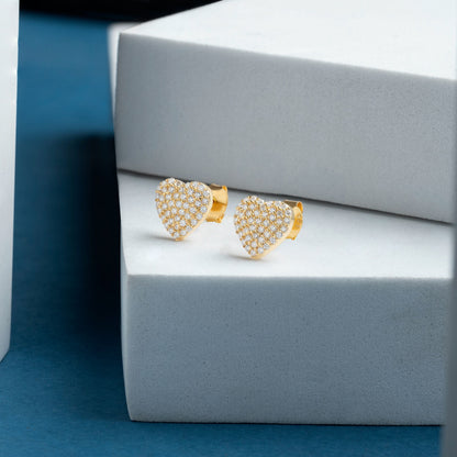 Amour 1.62 ct Round Moissanite Heart Cluster 925 Silver Stud Earrings