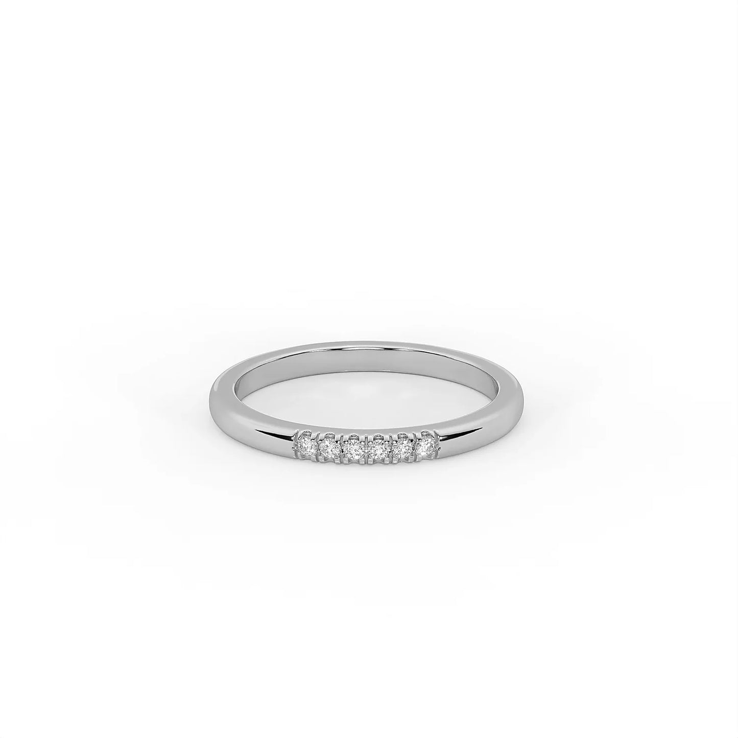 Aura 0.12 ct Slim Pavé Moissanite 925 Silver Stacking Band