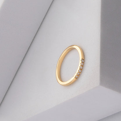 Aura 0.12 ct Slim Pavé Moissanite 925 Silver Stacking Band