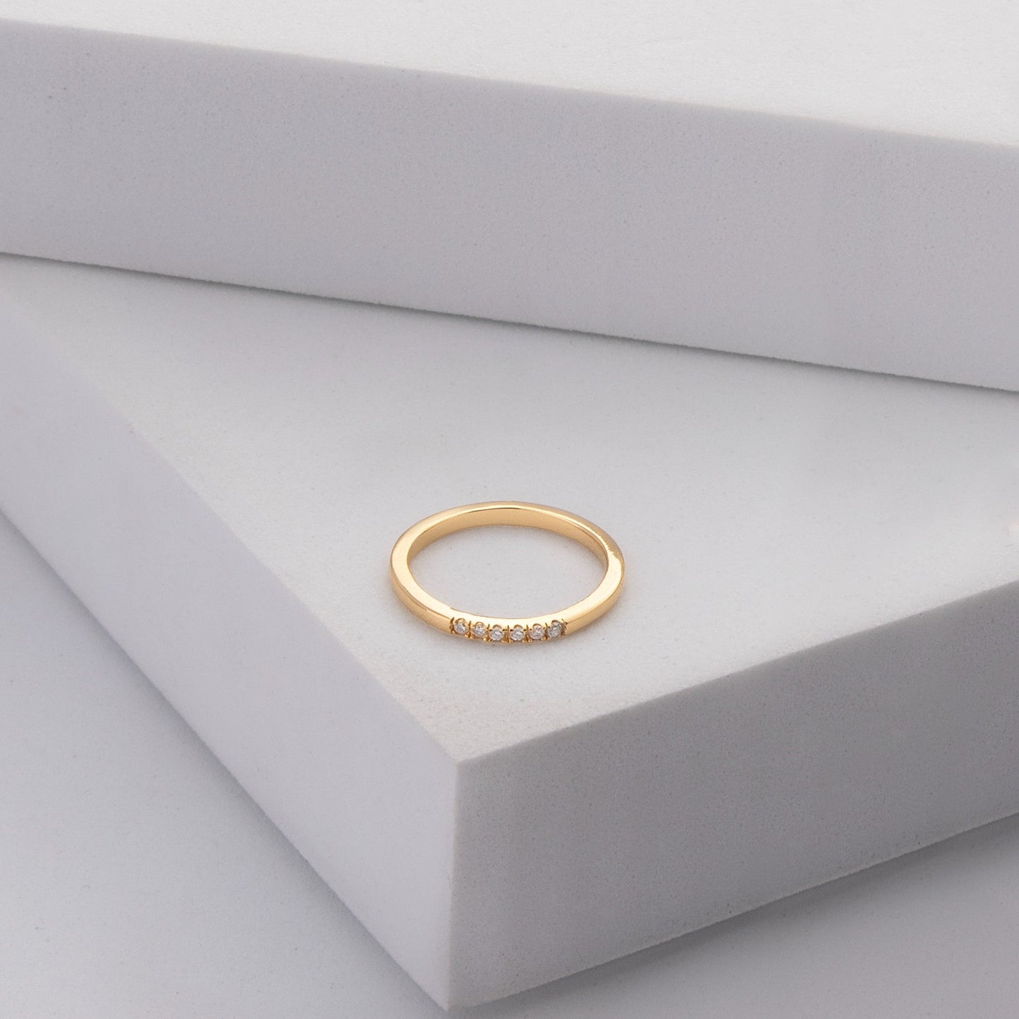 Aura 0.12 ct Slim Pavé Moissanite 925 Silver Stacking Band