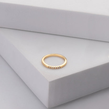 Aura 0.12 ct Slim Pavé Moissanite 925 Silver Stacking Band