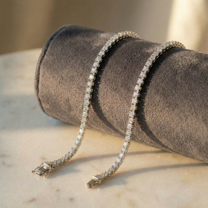 Aura 7.4ct Moissanite Tennis 925 Silver Bracelet