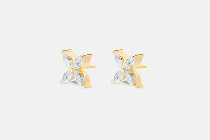 Bloom 1.6 ct Marquise Moissanite Prong 925 Silver Petal Stud Earrings