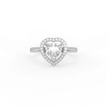 Celeste Heart Halo Ring