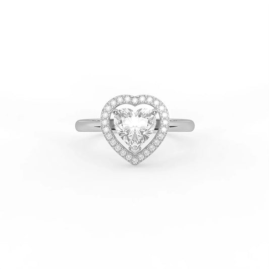Celeste Heart Halo Ring