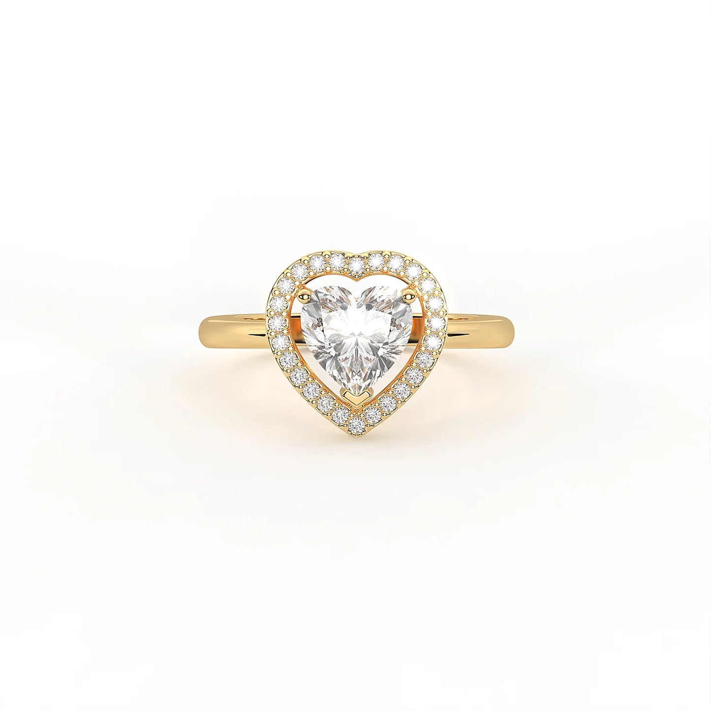 Celeste Heart Halo Ring