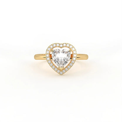 Celeste Heart Halo Ring