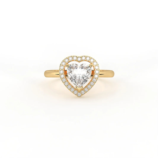Celeste Heart Halo Ring