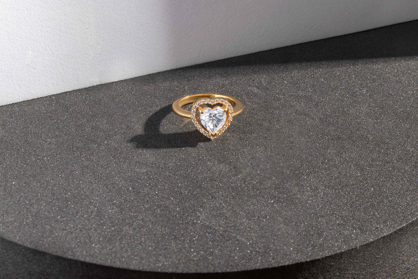 Celeste Heart Halo Ring