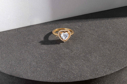 Celeste Heart Halo Ring