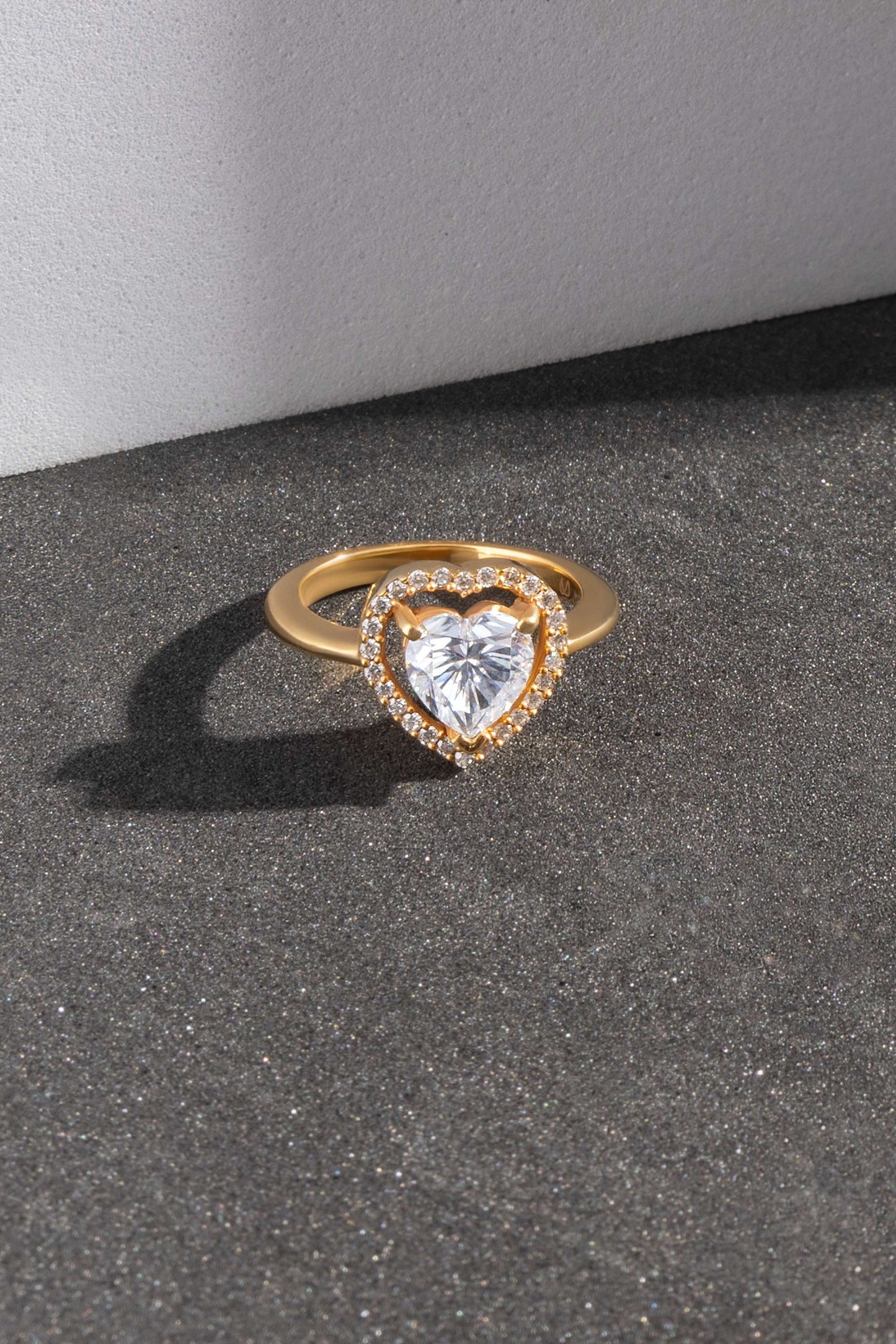 Celeste Heart Halo Ring