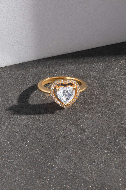 Celeste Heart Halo Ring