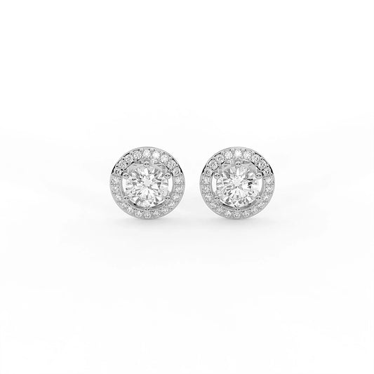 Celeste Round Halo Studs