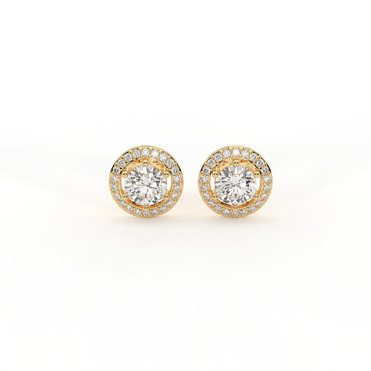 Celeste Round Halo Studs