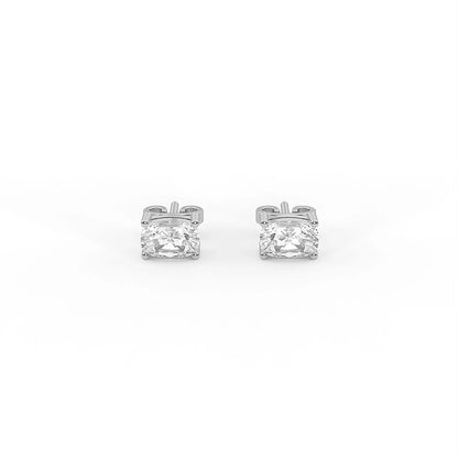Charm 1.8 ct Cushion Moissanite Prong 925 Silver Stud Earrings