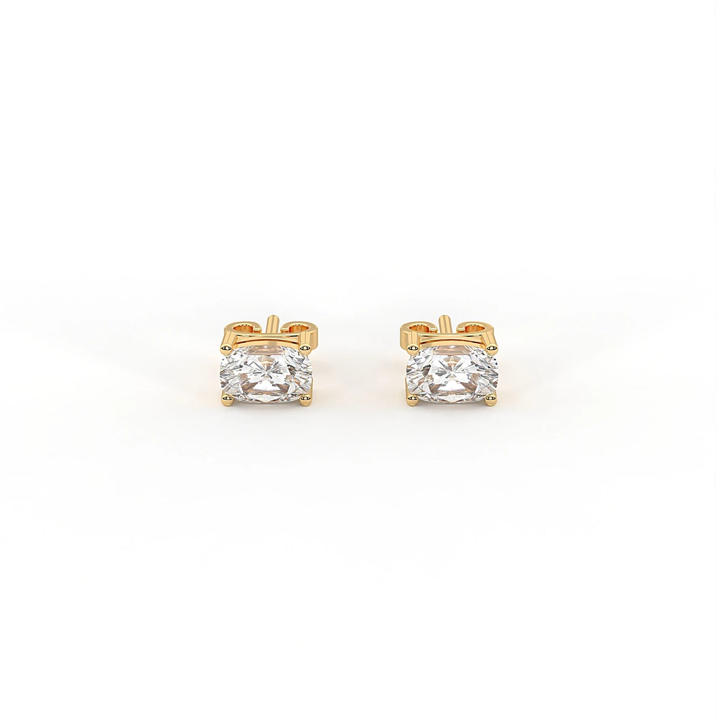 Charm 1.8 ct Cushion Moissanite Prong-Set 925 Silver Stud Earrings - Pure signature brilliance.