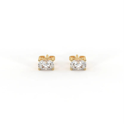 Charm 1.8 ct Cushion Moissanite Prong-Set 925 Silver Stud Earrings - Pure signature brilliance.