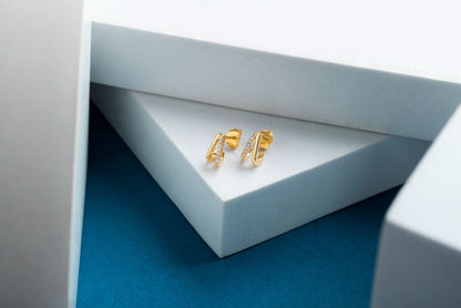 Converge 0.14 ct Round Moissanite Prong-Set 925 Silver Hoop Earrings