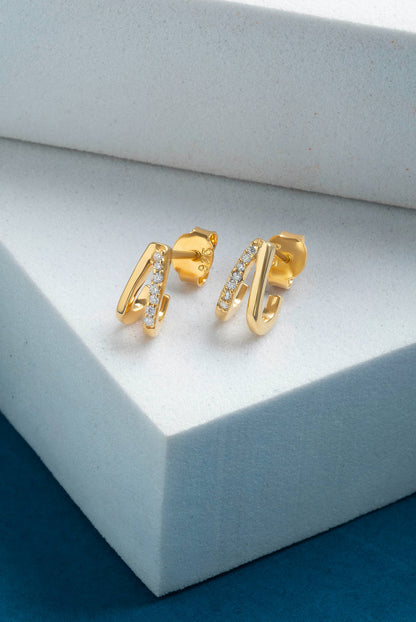 Converge 0.14 ct Round Moissanite Prong-Set 925 Silver Hoop Earrings