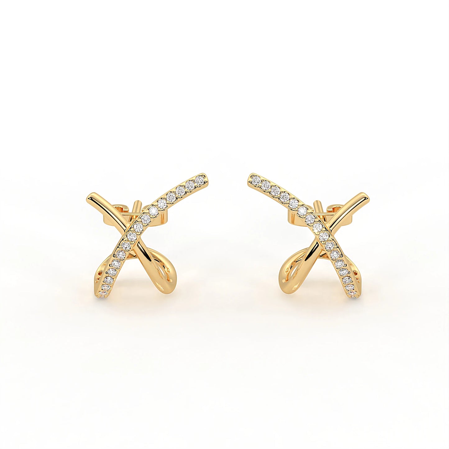 Crossline 0.32 ct Round Moissanite 925 Silver Hoop Earrings with signature rainbow fire.