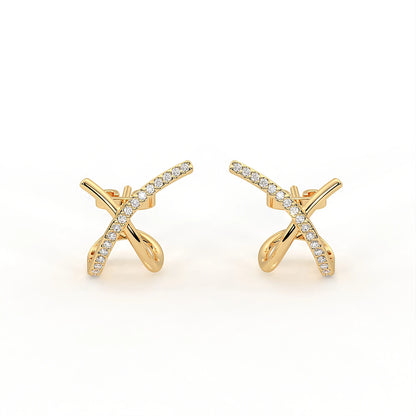 Crossline 0.32 ct Round Moissanite 925 Silver Hoop Earrings with signature rainbow fire.