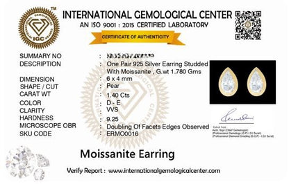 Flow Pear Bezel Studs