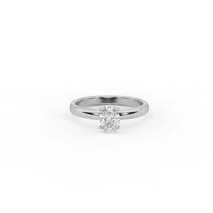 Eterna 0.8 ct Oval Moissanite 925 Silver Solitaire Ring