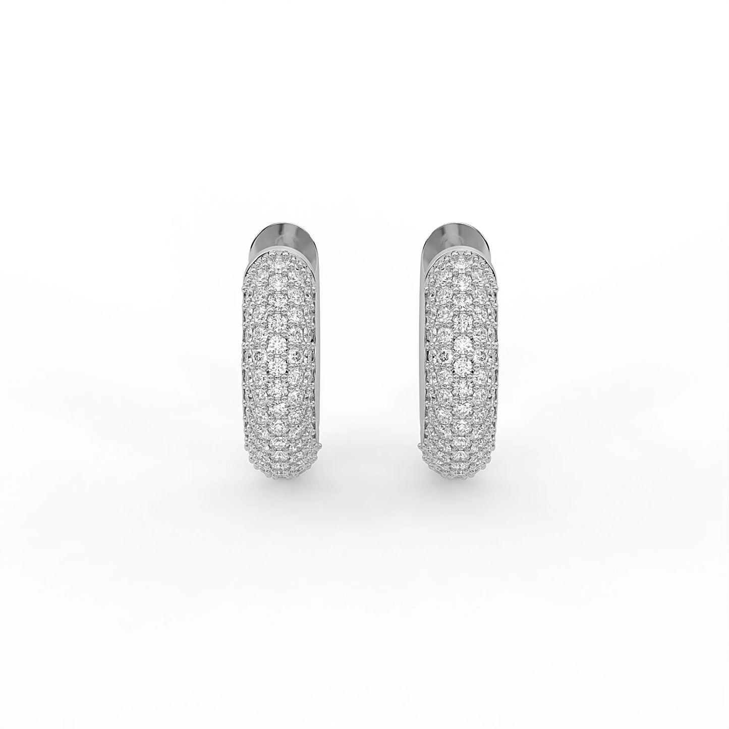 Gemline 2.4 ct Round Moissanite 925 Silver Huggie Earrings