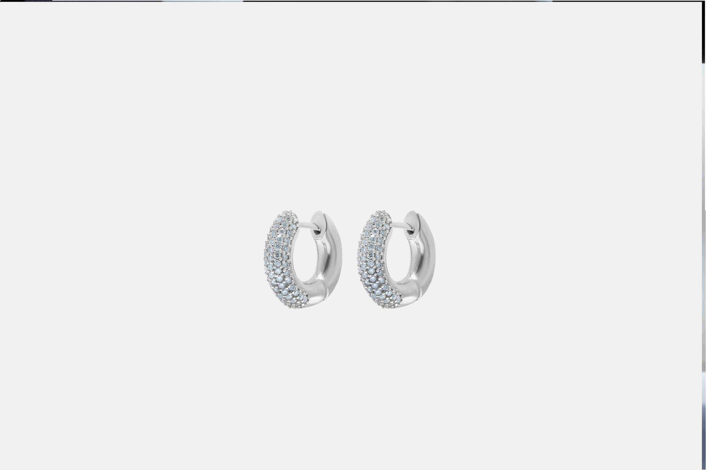 Gemline 2.4 ct Round Moissanite 925 Silver Huggie Earrings