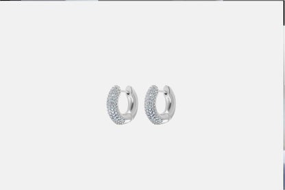 Gemline 2.4 ct Round Moissanite 925 Silver Huggie Earrings