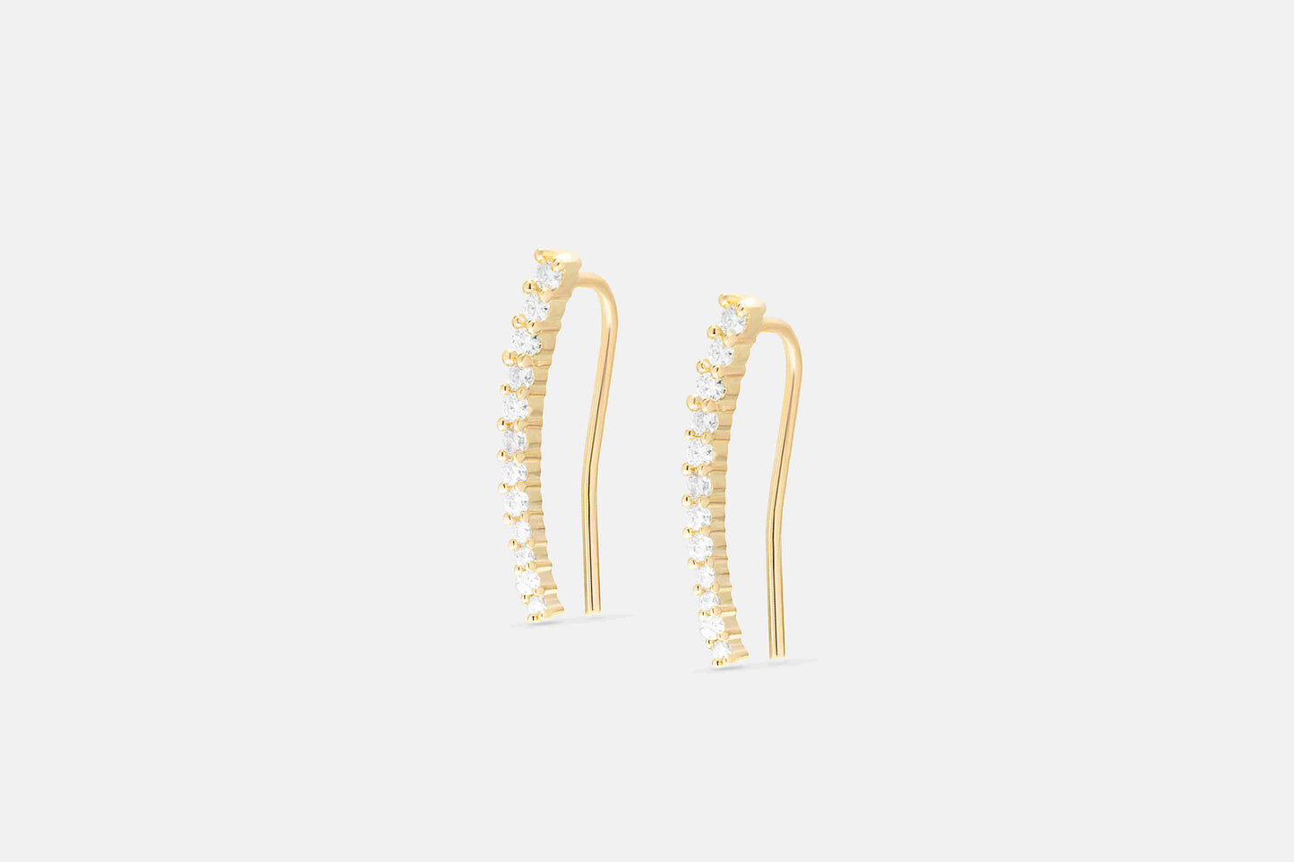 Glide 0.44 ct Round Moissanite Prong 925 Silver Ear Climbers