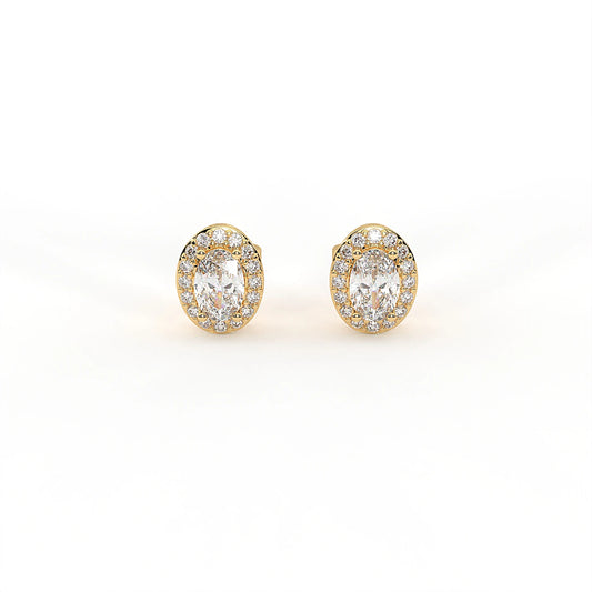 Grace Oval Halo Studs