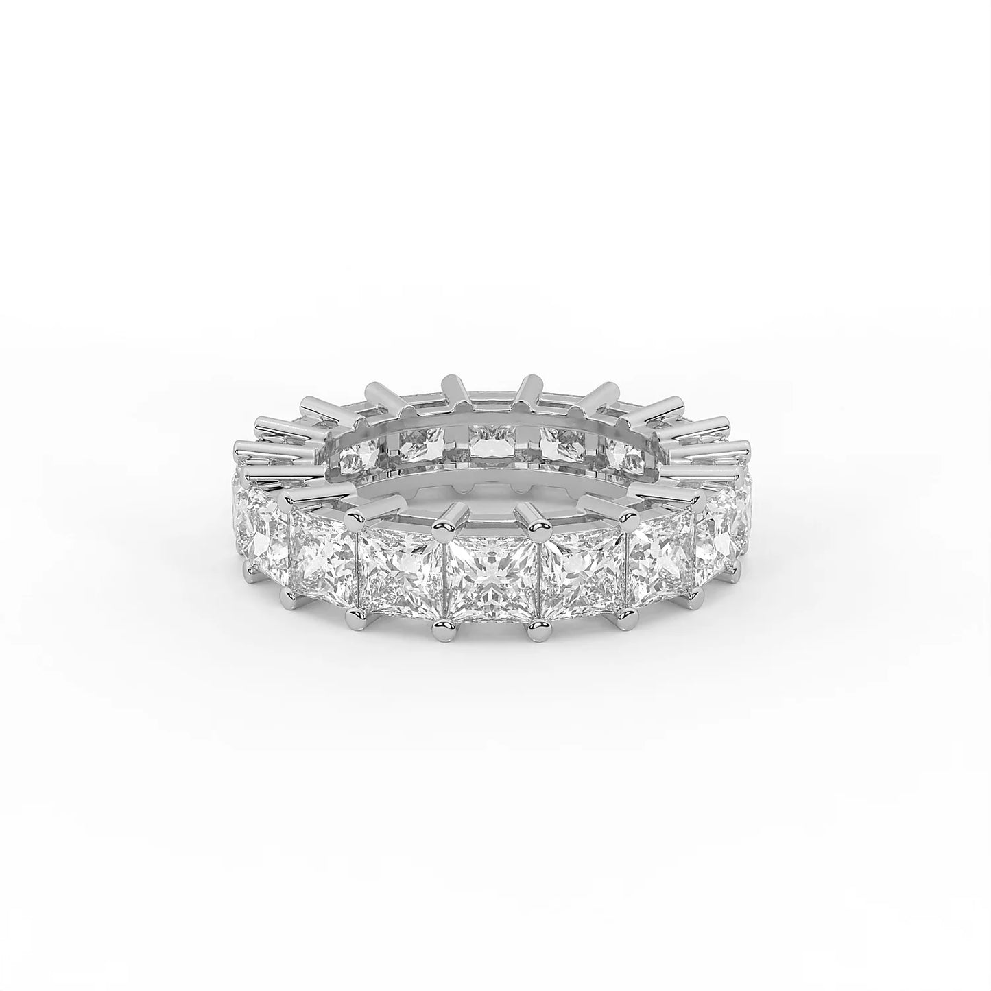 Infinity 5.4 ct Asscher Moissanite 925 Silver Full Eternity Band