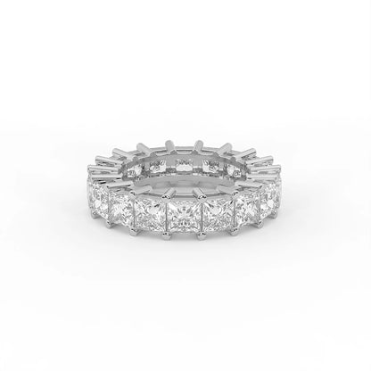 Infinity 5.4 ct Asscher Moissanite 925 Silver Full Eternity Band